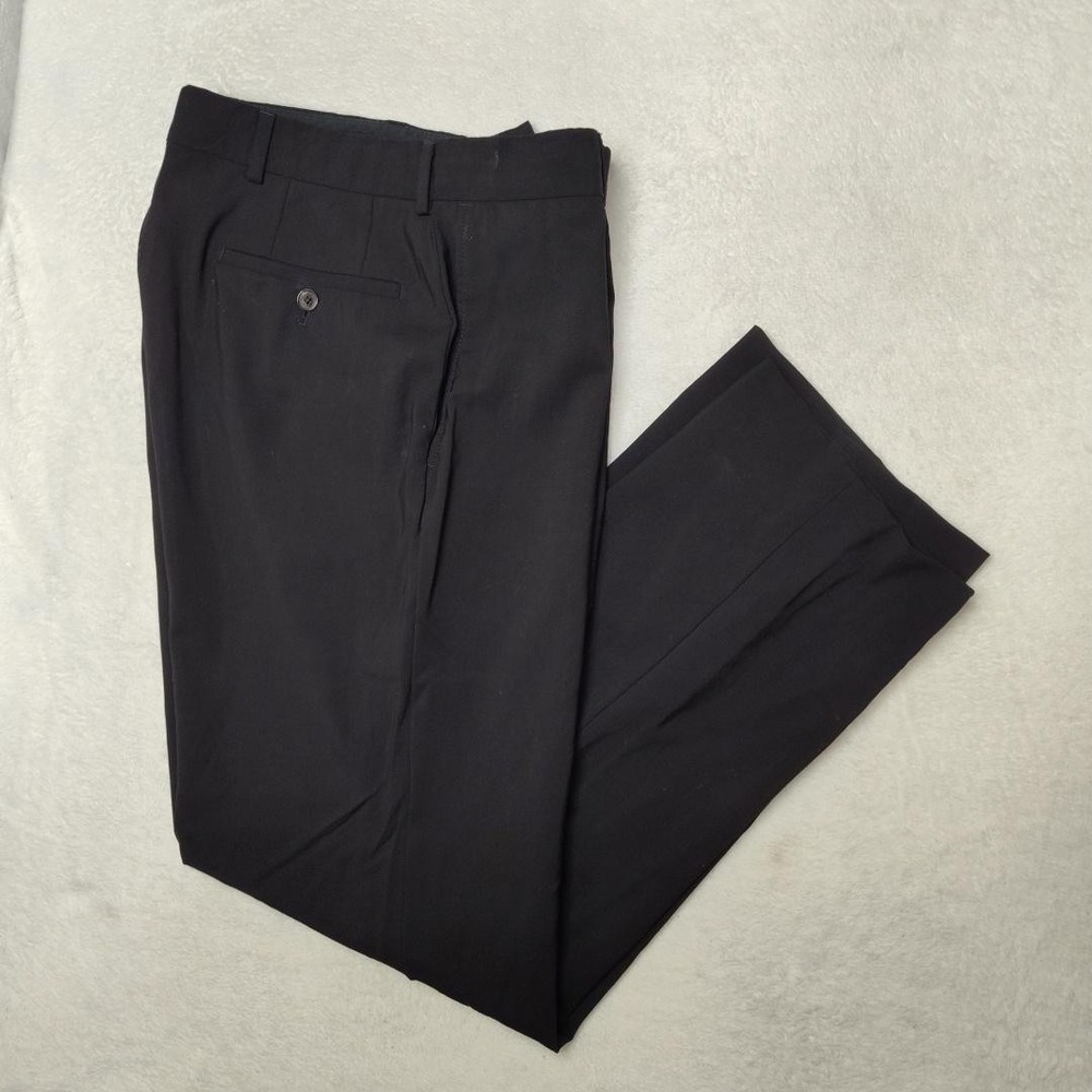 Hugo Boss Pants Mens 33x32 Black Wool Spandex Dress Straight James Brown Suit